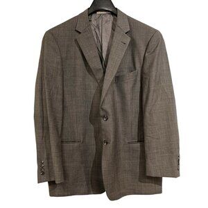 Joseph Abboud Blazer Men 46R Gray Sport Coat Tollegno 1900 Wool Super 120 Office